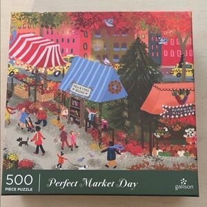 Galison Perfect Market Day 500 Piece Puzzle - Multicolor